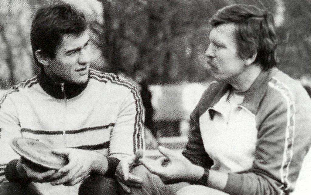 Olimpinis čempionas R. Ubartas ir jo treneris V. Jaras