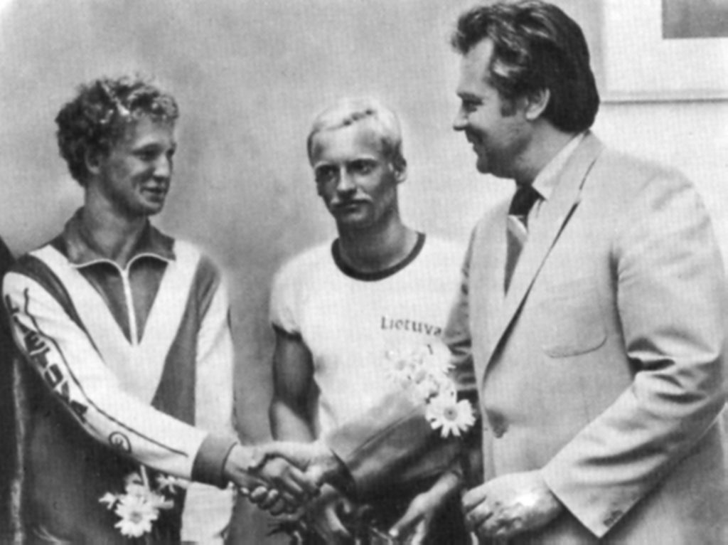 G. Mincė (kairėje) ir K. Sabas – 1983 SSRS tautų spartakiados buriavimo varžybų laimėtojai