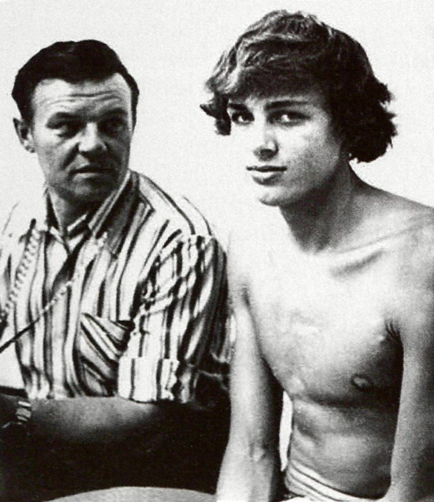 1980 olimpinių žaidynių plaukimo čempionas R. Žulpa su treneriu A. Štaru