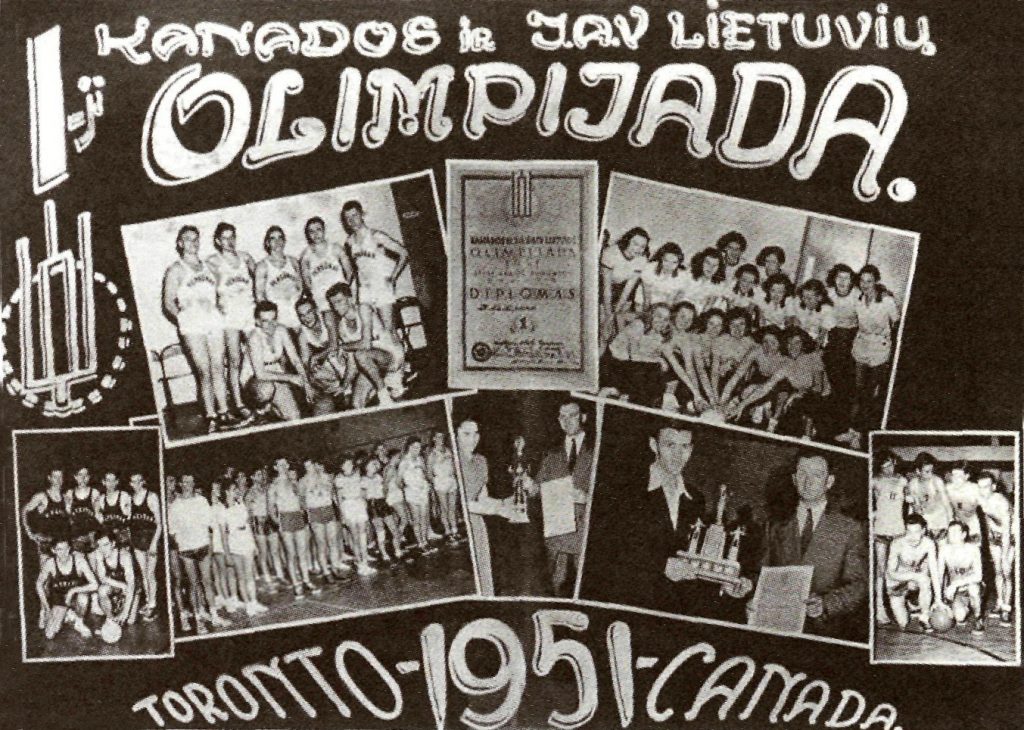Toronto LSK Vytis surengtų pirmųjų Šiaurės Amerikos žaidynių, vykusių 1951 Toronte, plakatas