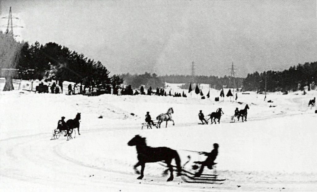 Varėnos rj. žiemos sporto šventės žirgų lenktynės ant Varėnos tvenkinio